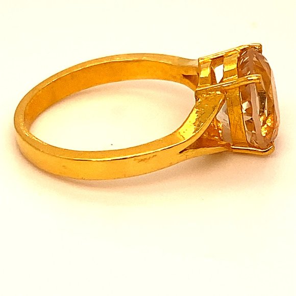 Imperial Topaz 4.58ct Solid 22K Yellow Gold Ring - Picture 3 of 6